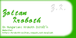 zoltan kroboth business card